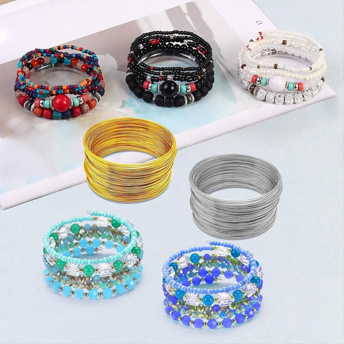 Memory Wire Bracelet - ABJS Memory Beading Wire Jewelry Wire