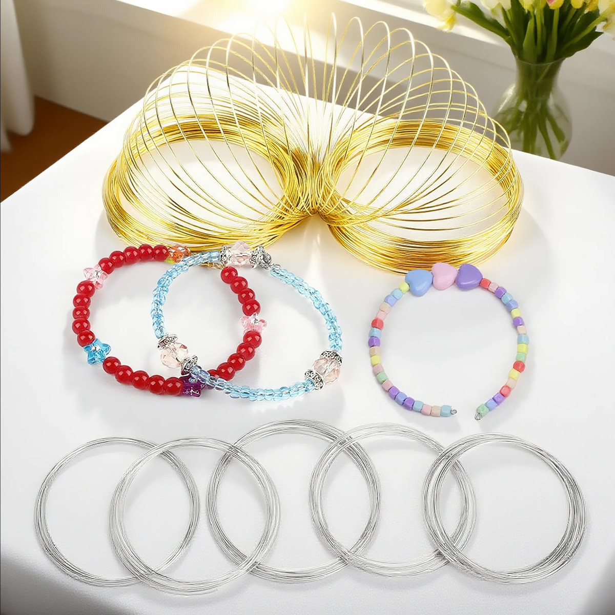 Memory Wire Bracelet - 0.6mm Stainless Steel Memory Wire Coil