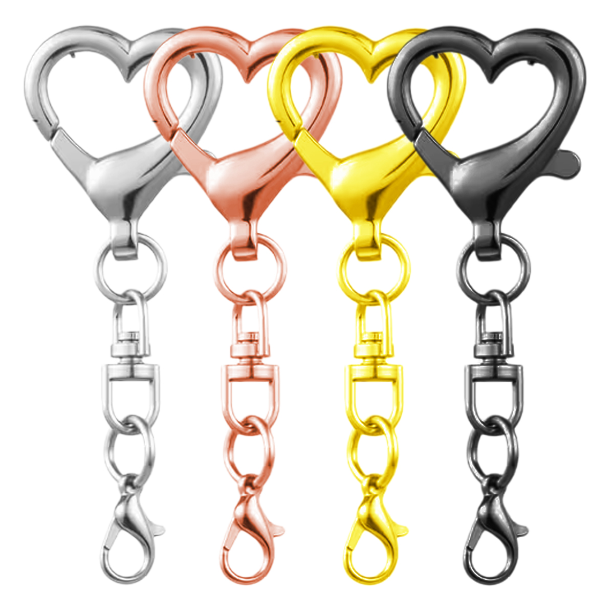 Jewelry Making Class - 5/15/30Pcs Heart Shaped Swivel Clasp Spring