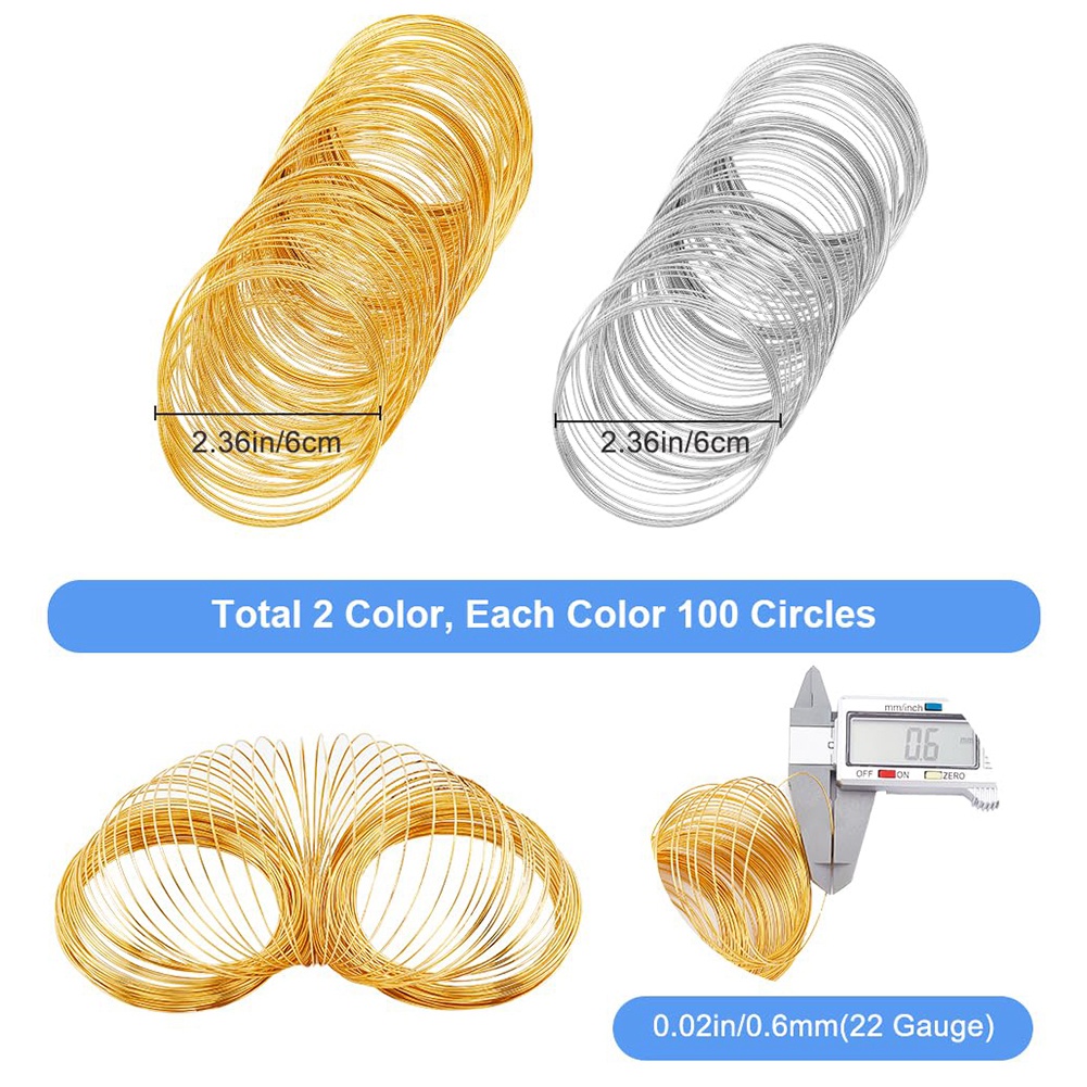 Memory Wire Bracelet - A74E-200 Loops Memory Wire Bracelet Bulk