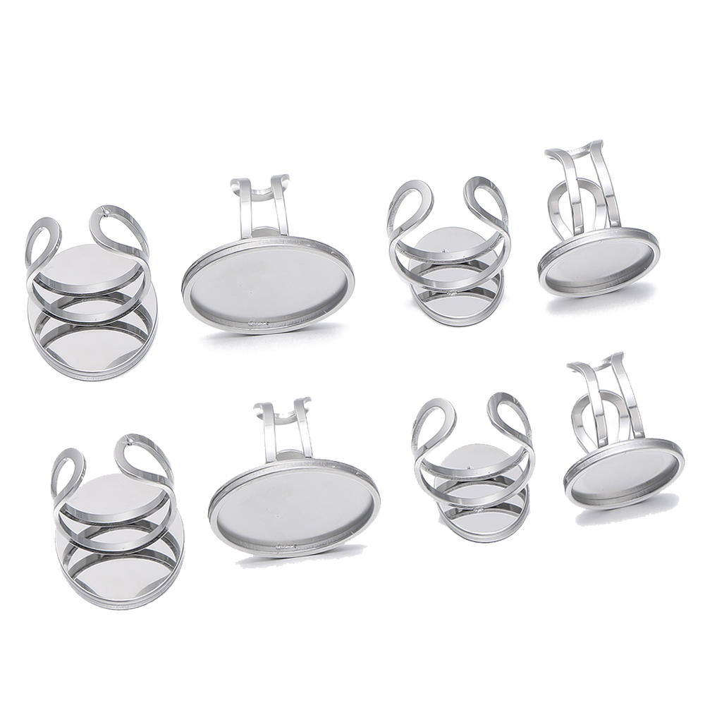 Jewelry Making Ring Tool - 5Pcs/Lot Stainless Steel Open Ring Settings