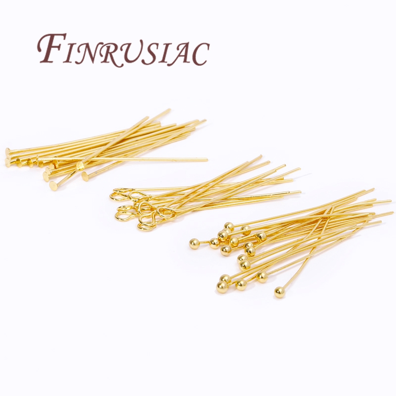 Jewelry Making Eye Pins - 50Pcs 20-50mm Gold Plated Pins For