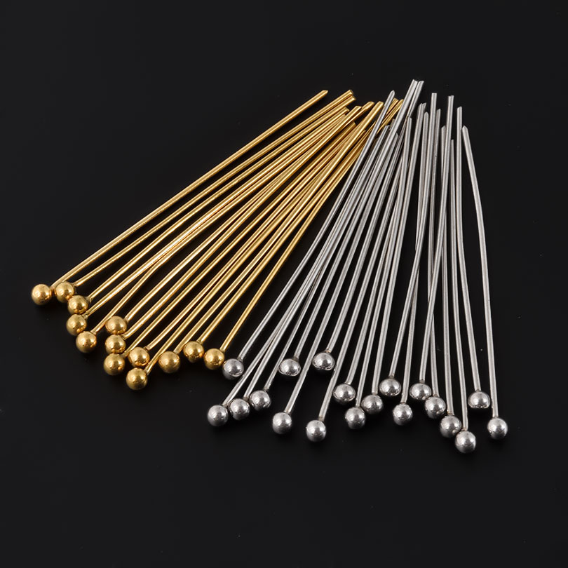 50pcs/Lot 18K Gold Plated Ball - Jewelry Making Eye Pins review and price