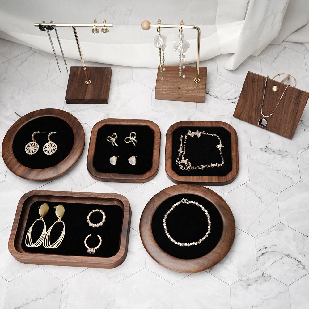 Simple Geometry Wood Rings Tra - Jewelry Making Organizer review and price