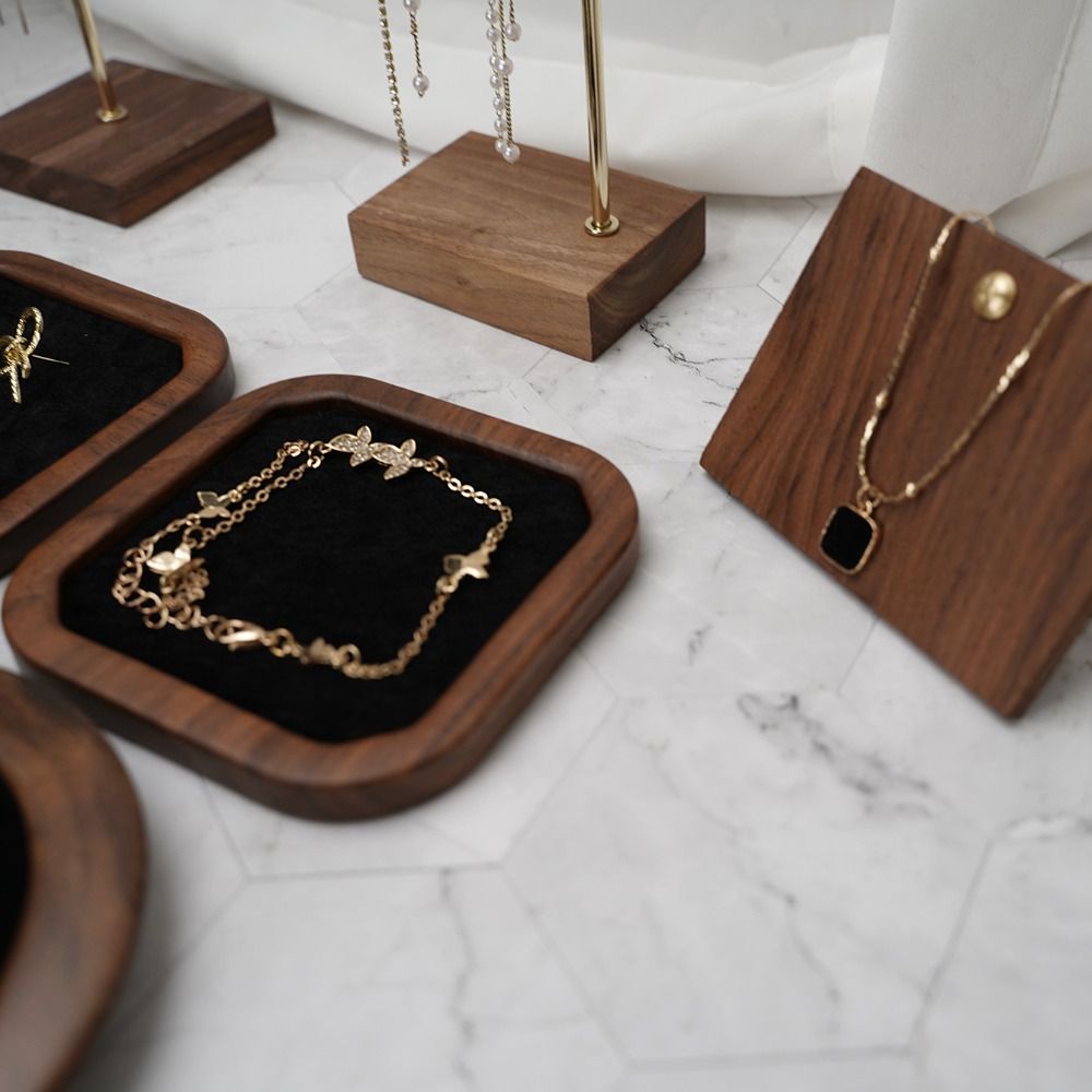 Simple Geometry Wood Rings Tra - Jewelry Making Organizer review and price
