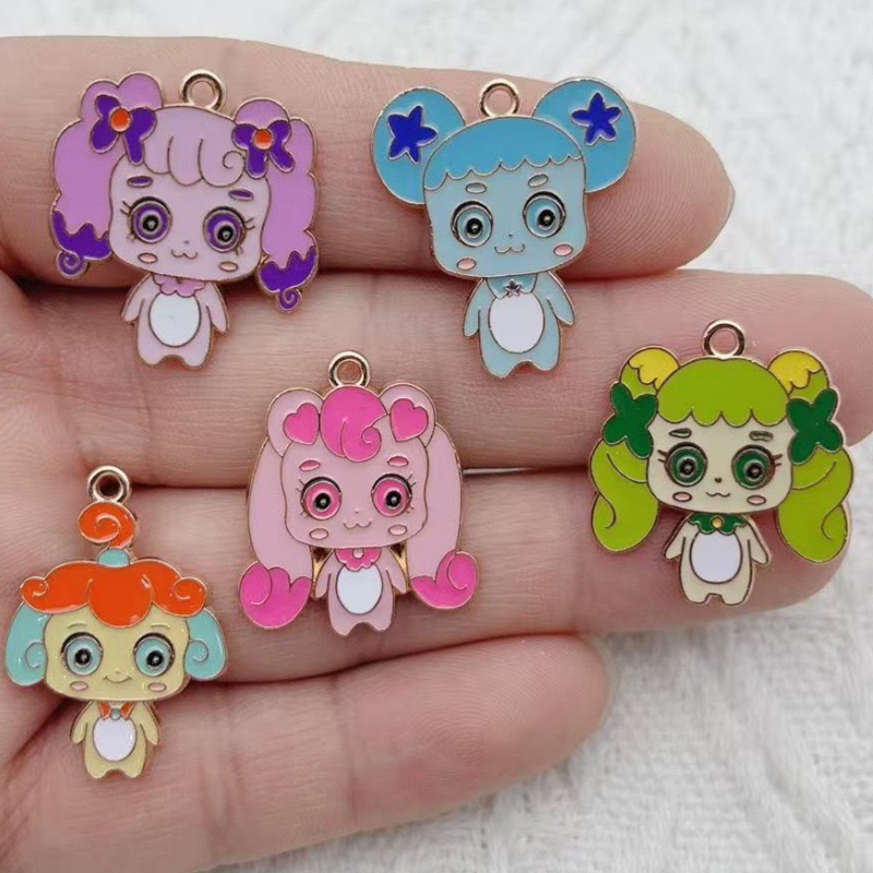 10pcs Cartoon Cute Drip Oil Al - Jewelry Making Jewelry review and price