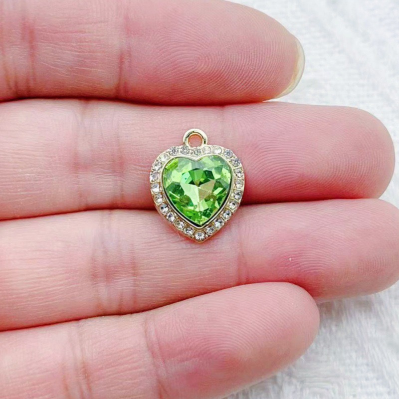 10pcs heart-shaped inlaid colo - Jewelry Making For Birthday Party review and price