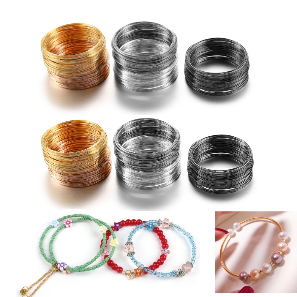 100 Loops/lot 0.6mm Silver Gol - Memory Wire Bracelet review and price