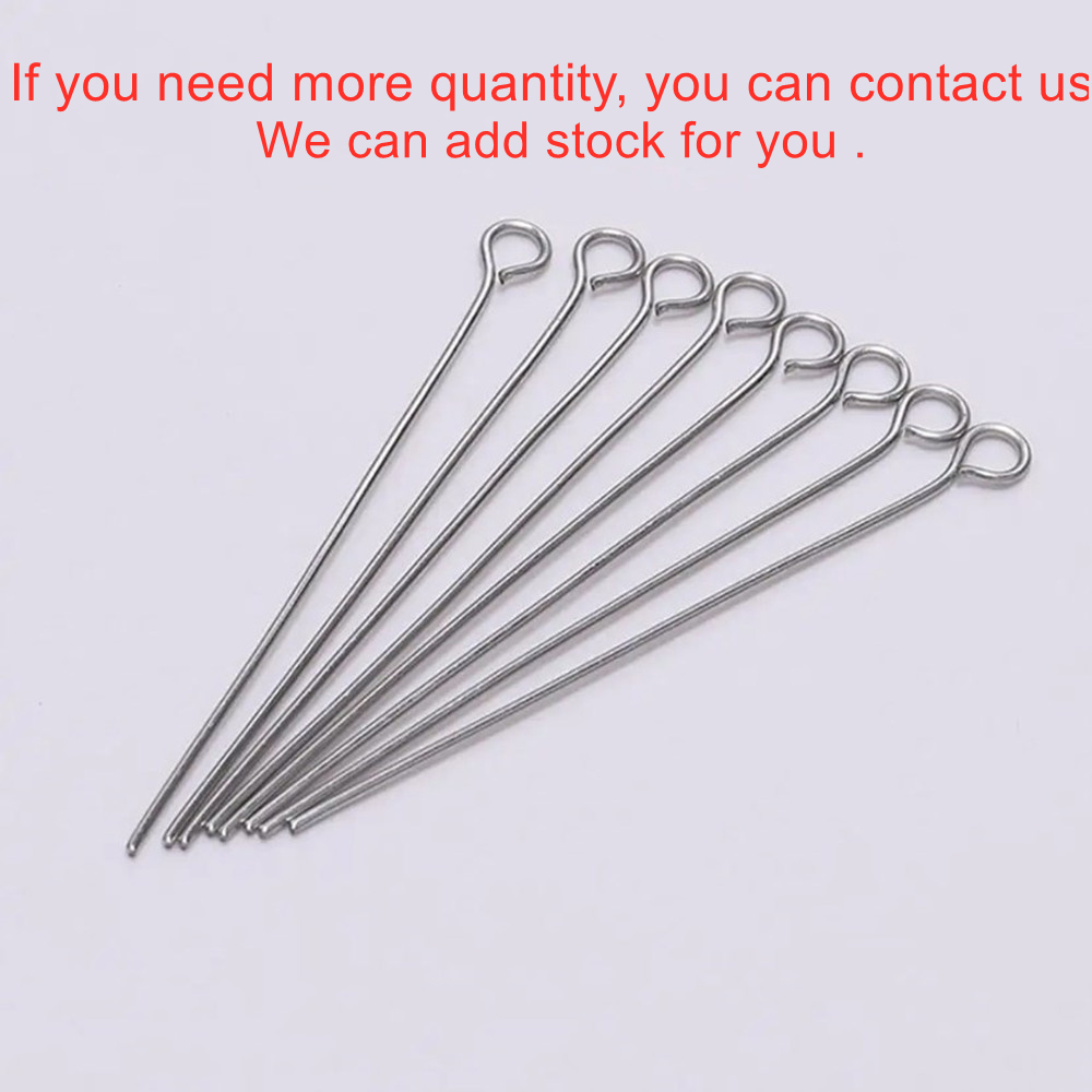 100pcs 20 25 30 35 40 45 50 mm - Jewelry Making Eye Pins review and price