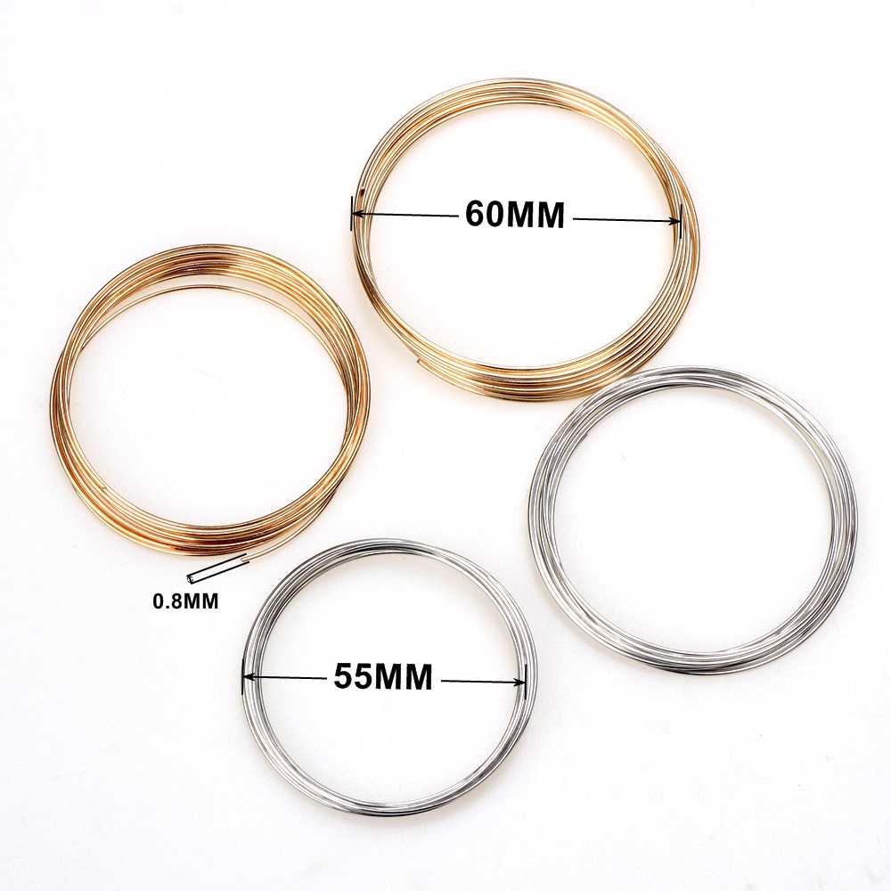 0.8MM 55/60MM Rhodium/KC Gold  - Memory Wire Bracelet review and price