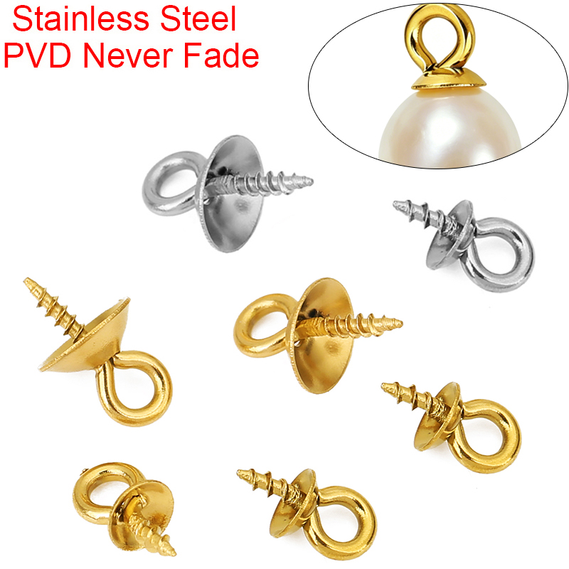 20pcs Stainless Steel Pearl Pe - Jewelry Making Eye Pins review and price