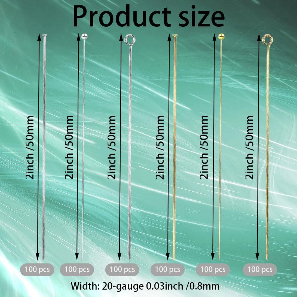 600pcs Flat Head Eye Bead Pins - Jewelry Making Eye Pins review and price