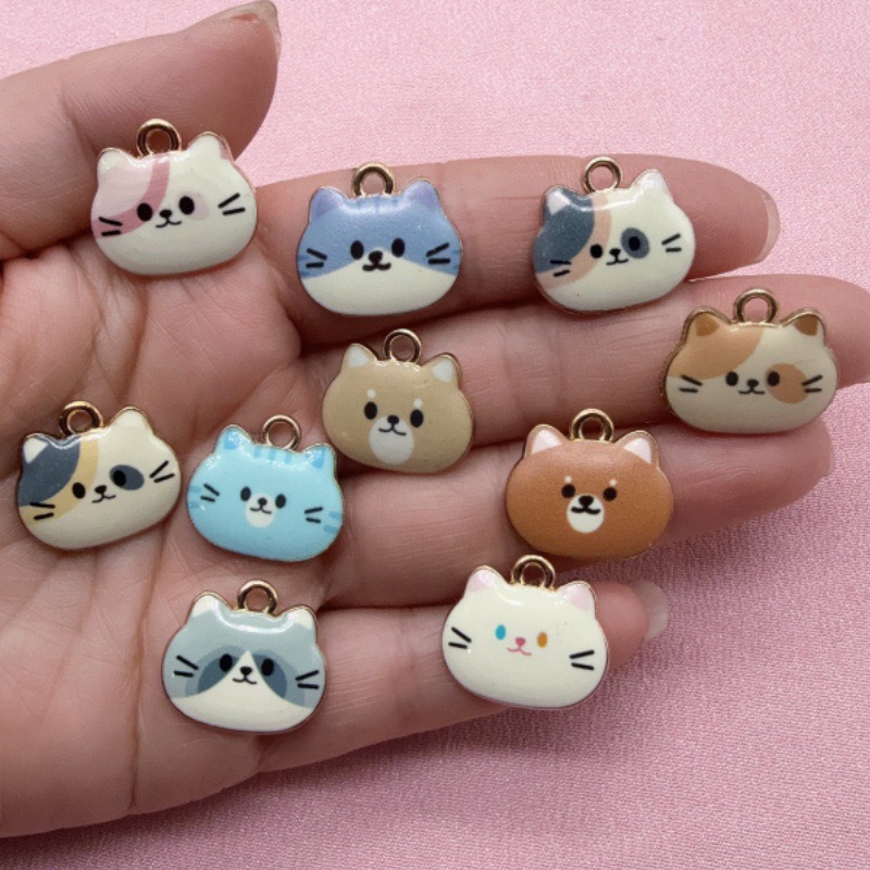 12pcs Printed Cat Head Alloy D - Jewelry Making For Birthday Party review and price